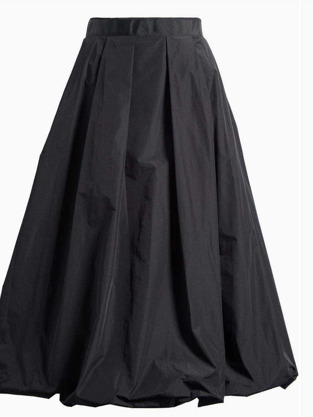 DKNY Black Full A-Line Bubble Maxi Skirt with Pleated Panels